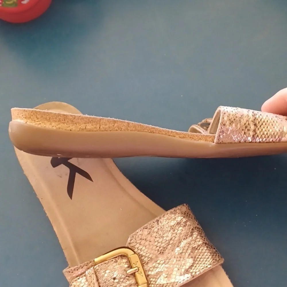 Anne Klein Sport Slides, snake print, sz 8M